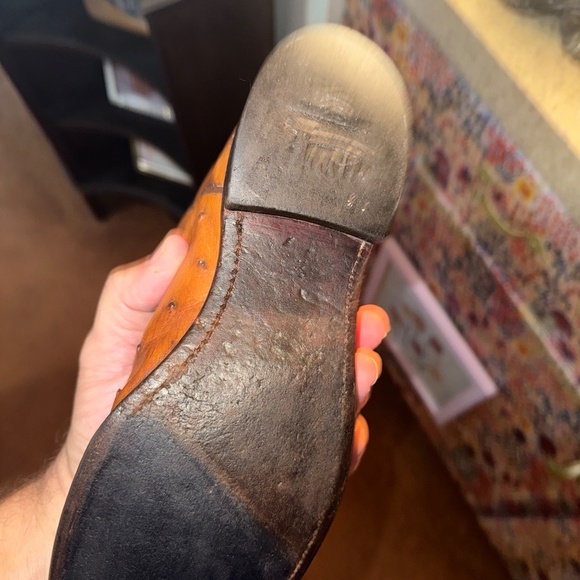 Justin Boots Women’s Full Quill Ostrich Western Cowboy Boots 7 EUC - Picture 8 of 8